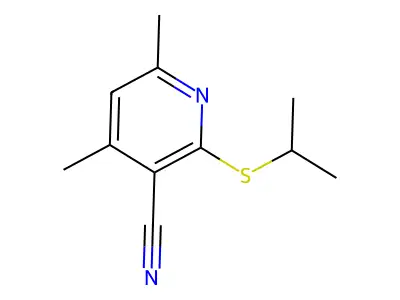 2-(Isopropylsulfanyl)-4,6-dimethylnicotinonitrile structure