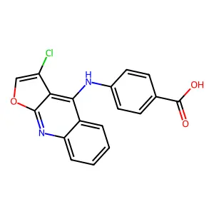 Benzoic acid, 4-[(3-chlorofuro[2,3-b]quinolin-4-yl)amino]- structure