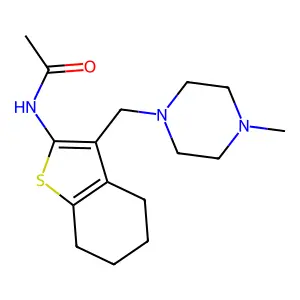 N-{3-[(4-methylpiperazin-1-yl)methyl]-4,5,6,7-tetrahydro-1-benzothiophen-2-yl}acetamide structure