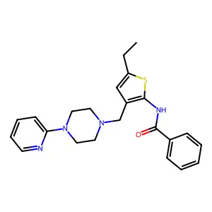 N-(5-ethyl-3-{[4-(pyridin-2-yl)piperazin-1-yl]methyl}thiophen-2-yl)benzamide structure