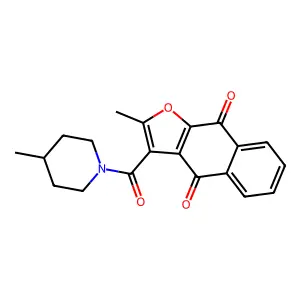 2-Methyl-3-(4-methylpiperidine-1-carbonyl)benzo[f]benzofuran-4,9-quinone structure