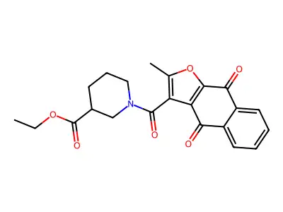 ethyl 1-[(2-methyl-4,9-dioxo-4,9-dihydronaphtho[2,3-b]furan-3-yl)carbonyl]piperidine-3-carboxylate structure