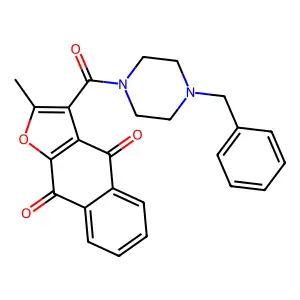 2-Methyl-3-{[4-benzylpiperazinyl]carbonyl}naphtho[2,3-b]furan-4,9-dione structure