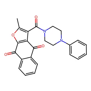 2-Methyl-3-[(4-phenylpiperazin-1-yl)carbonyl]naphtho[2,3-b]furan-4,9-dione structure