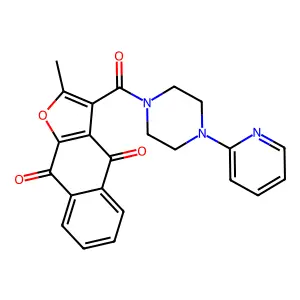 2-Methyl-3-(4-(pyridin-2-yl)piperazine-1-carbonyl)naphtho[2,3-b]furan-4,9-dione structure