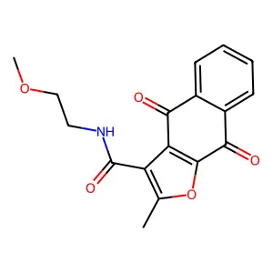 N-(2-methoxyethyl)-2-methyl-4,9-dioxo-4,9-dihydronaphtho[2,3-b]furan-3-carboxamide structure