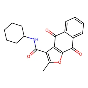 N-cyclohexyl-2-methyl-4,9-dioxo-4H,9H-naphtho[2,3-b]furan-3-carboxamide structure