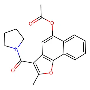 2-Methyl-3-(pyrrolidin-1-ylcarbonyl)naphtho[1,2-b]furan-5-yl acetate structure
