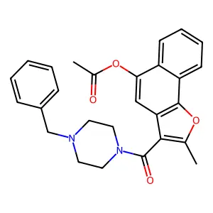 3-(4-Benzylpiperazine-1-carbonyl)-2-methylnaphtho[1,2-b]furan-5-yl acetate structure