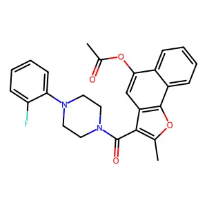 3-{[4-(2-fluorophenyl)piperazin-1-yl]carbonyl}-2-methylnaphtho[1,2-b]furan-5-yl acetate structure