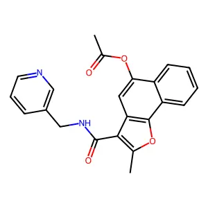 2-Methyl-3-[(pyridin-3-ylmethyl)carbamoyl]naphtho[1,2-b]furan-5-yl acetate structure