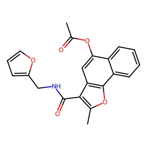 3-{[(Furan-2-yl)methyl]carbamoyl}-2-methylnaphtho[1,2-b]furan-5-yl acetate structure