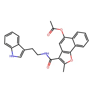 3-{[2-(1H-indol-3-yl)ethyl]carbamoyl}-2-methylnaphtho[1,2-b]furan-5-yl acetate structure