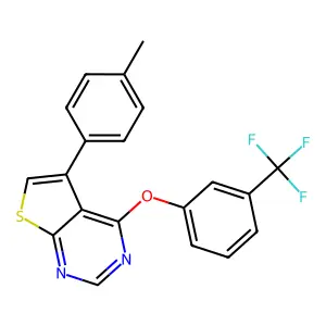 5-(4-Methylphenyl)-4-[3-(trifluoromethyl)phenoxy]thieno[2,3-d]pyrimidine structure