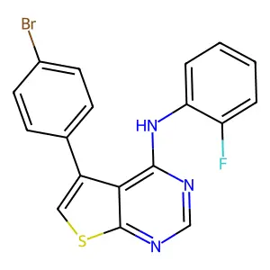 5-(4-bromophenyl)-N-(2-fluorophenyl)thieno[2,3-d]pyrimidin-4-amine structure