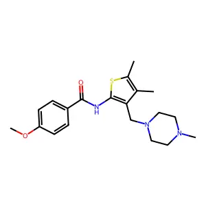N-{4,5-dimethyl-3-[(4-methylpiperazin-1-yl)methyl]thiophen-2-yl}-4-methoxybenzamide structure