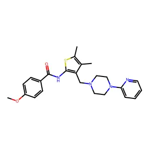 N-(4,5-dimethyl-3-{[4-(pyridin-2-yl)piperazin-1-yl]methyl}thiophen-2-yl)-4-methoxybenzamide structure