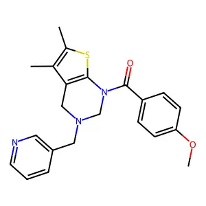 [5,6-dimethyl-3-(pyridin-3-ylmethyl)-3,4-dihydrothieno[2,3-d]pyrimidin-1(2H)-yl](4-methoxyphenyl)methanone structure