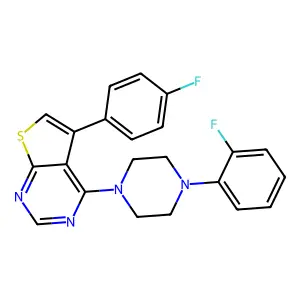5-(4-Fluorophenyl)-4-(4-(2-fluorophenyl)piperazin-1-yl)thieno[2,3-d]pyrimidine structure