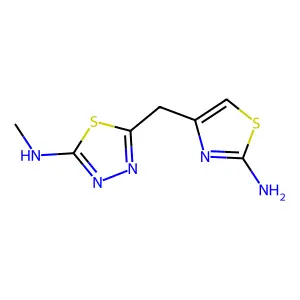 5-[(2-amino-1,3-thiazol-4-yl)methyl]-N-methyl-1,3,4-thiadiazol-2-amine structure