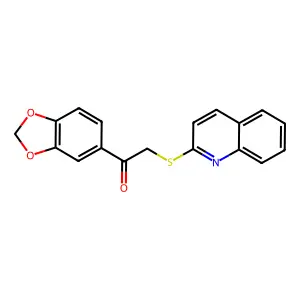 1-(1,3-Benzodioxol-5-yl)-2-(2-quinolinylthio)ethanone structure