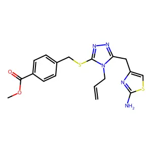 methyl 4-[({4-allyl-5-[(2-amino-1,3-thiazol-4-yl)methyl]-4H-1,2,4-triazol-3-yl}thio)methyl]benzoate structure