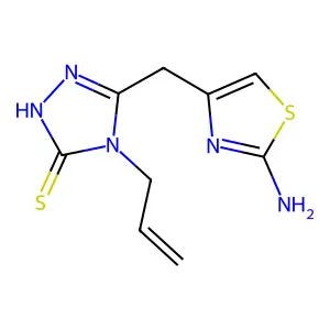 4-allyl-5-[(2-amino-1,3-thiazol-4-yl)methyl]-2,4-dihydro-3H-1,2,4-triazole-3-thione structure
