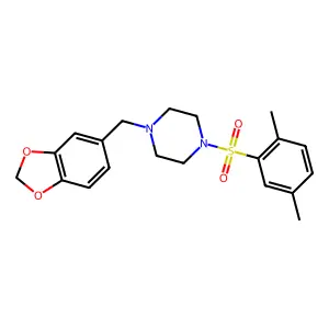 1-(1,3-Benzodioxol-5-ylmethyl)-4-[(2,5-dimethylphenyl)sulfonyl]piperazine structure
