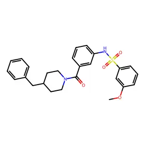N-(3-(4-benzylpiperidine-1-carbonyl)phenyl)-3-methoxybenzenesulfonamide structure