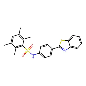 N-(4-(benzo[d]thiazol-2-yl)phenyl)-2,3,5,6-tetramethylbenzenesulfonamide structure