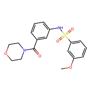 3-methoxy-N-[3-(4-morpholinylcarbonyl)phenyl]benzenesulfonamide structure