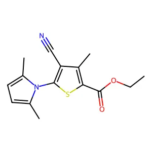 ethyl 4-cyano-5-(2,5-dimethyl-1H-pyrrol-1-yl)-3-methylthiophene-2-carboxylate structure