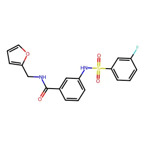 3-(3-fluorobenzenesulfonamido)-N-[(furan-2-yl)methyl]benzamide structure
