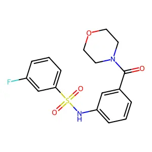 3-fluoro-N-(3-(morpholine-4-carbonyl)phenyl)benzenesulfonamide structure
