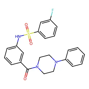 3-fluoro-N-(3-(4-phenylpiperazine-1-carbonyl)phenyl)benzenesulfonamide structure