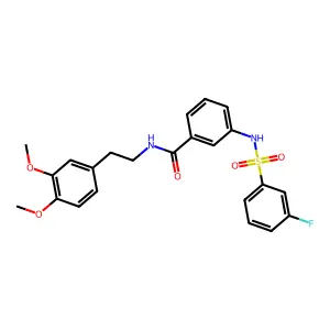 N-[2-(3,4-dimethoxyphenyl)ethyl]-3-(3-fluorobenzenesulfonamido)benzamide structure