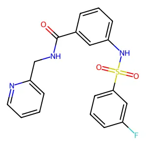3-{[(3-fluorophenyl)sulfonyl]amino}-N-(2-pyridinylmethyl)benzamide structure
