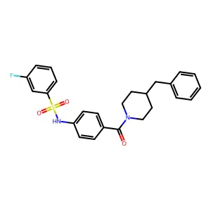N-(4-(4-benzylpiperidine-1-carbonyl)phenyl)-3-fluorobenzenesulfonamide structure