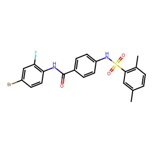 N-(4-bromo-2-fluorophenyl)-4-[(2,5-dimethylphenyl)sulfonylamino]benzamide structure