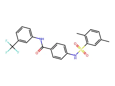 4-[(2,5-dimethylphenyl)sulfonylamino]-N-[3-(trifluoromethyl)phenyl]benzamide structure