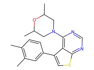 4-[5-(3,4-Dimethylphenyl)thieno[2,3-d]pyrimidin-4-yl]-2,6-dimethylmorpholine structure
