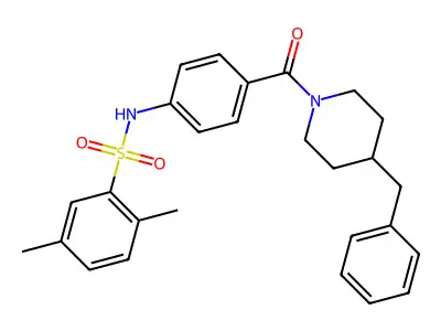N-(4-(4-benzylpiperidine-1-carbonyl)phenyl)-2,5-dimethylbenzenesulfonamide structure
