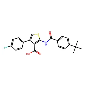 2-(4-(Tert-butyl)benzamido)-4-(4-fluorophenyl)thiophene-3-carboxylic acid structure