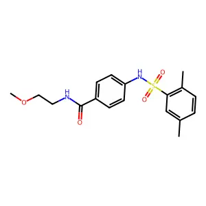 4-{[(2,5-dimethylphenyl)sulfonyl]amino}-N-(2-methoxyethyl)benzamide structure