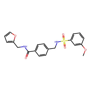 N-(2-furylmethyl)-4-({[(3-methoxyphenyl)sulfonyl]amino}methyl)benzamide structure
