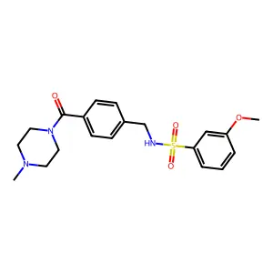 3-methoxy-N-{4-[(4-methyl-1-piperazinyl)carbonyl]benzyl}benzenesulfonamide structure