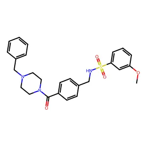 N-{4-[(4-benzyl-1-piperazinyl)carbonyl]benzyl}-3-methoxybenzenesulfonamide structure