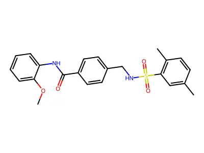 4-[[(2,5-dimethylphenyl)sulfonylamino]methyl]-N-(2-methoxyphenyl)benzamide structure