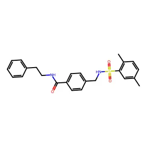 4-[(2,5-dimethylbenzenesulfonamido)methyl]-N-(2-phenylethyl)benzamide structure