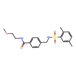 4-[[(2,5-dimethylphenyl)sulfonylamino]methyl]-N-(2-methoxyethyl)benzamide structure